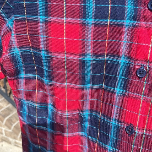 Red Plaid Button Down Blouse - Picture 6 of 6